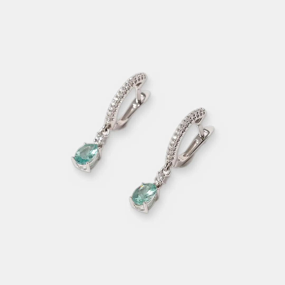Серебряные серьги с апатитами